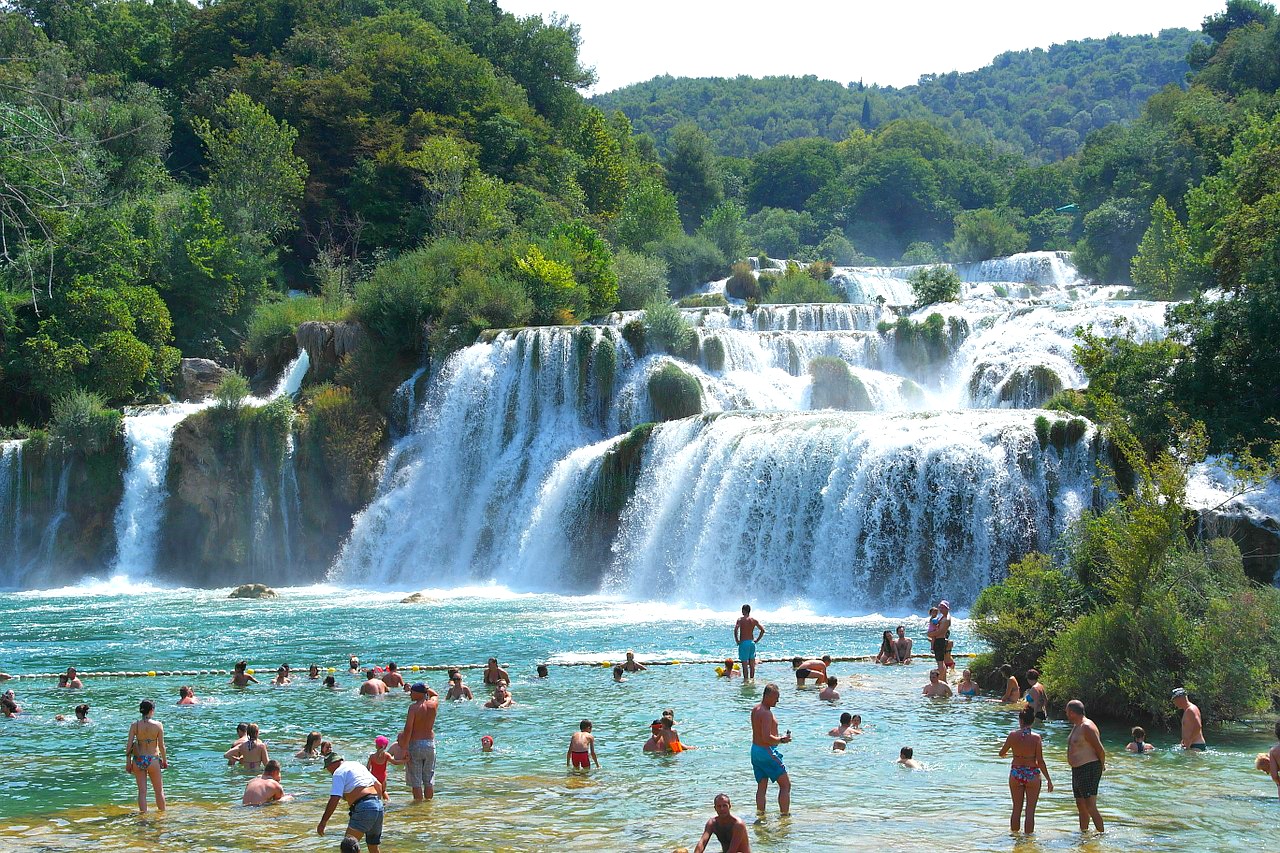 Swimming at Krka Waterfalls