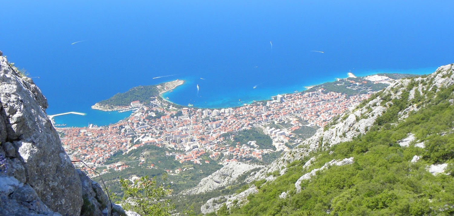 View of Makarska from mountain Biokovo