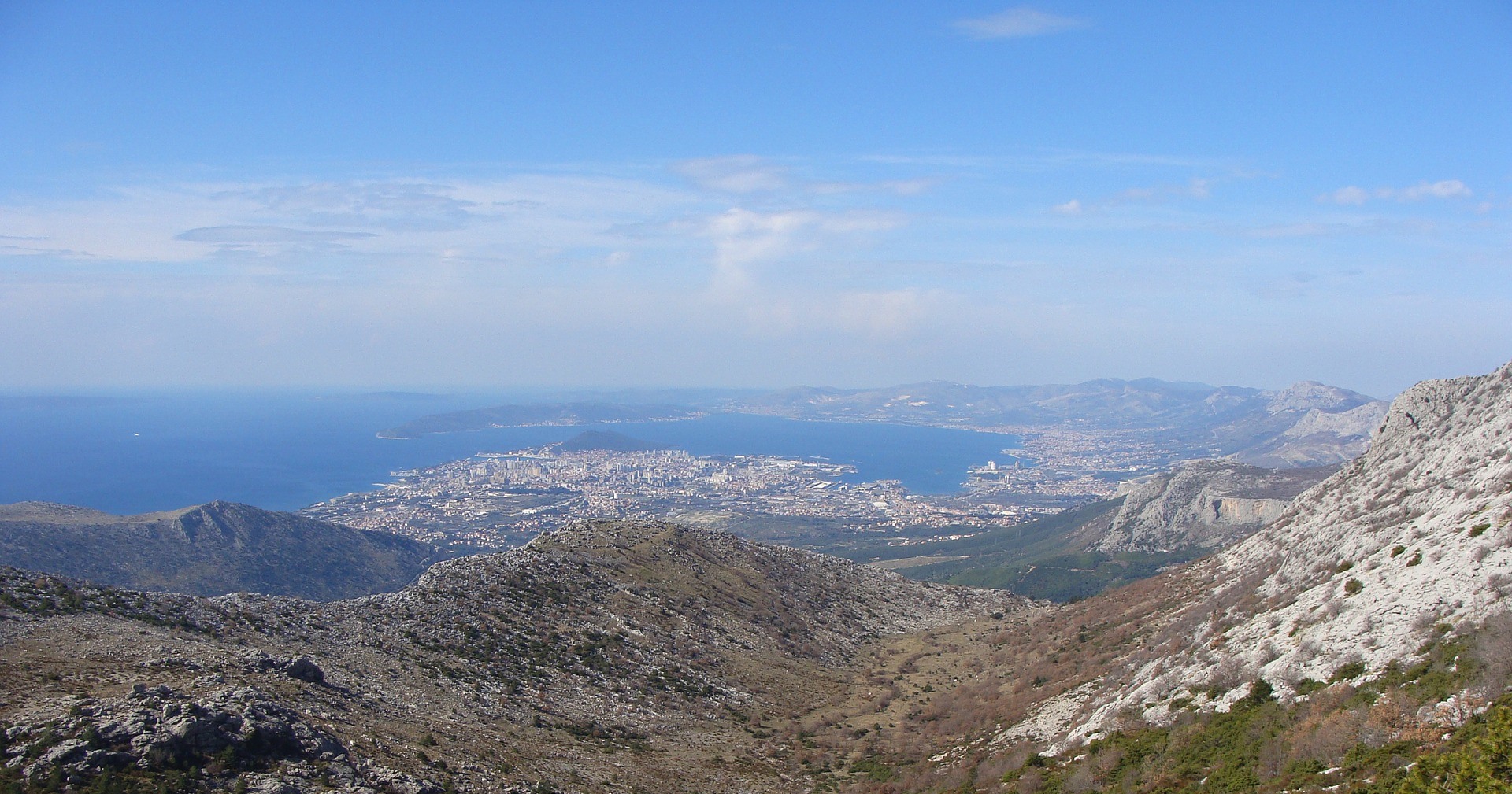 View of Split riviera from mountain Mosor