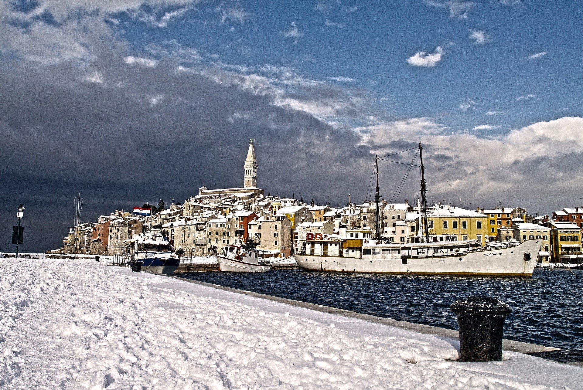 Snow on the Croatian coast